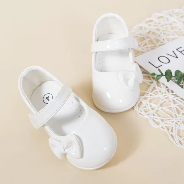 Meckior Infant Baby Boys Girls Classic PU Leather Wedding Loafers Brogue Toddler Oxford Dress Shoes First Steps Walking Flat Lazy Crib ShoeD01White