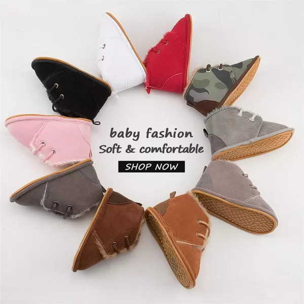 Meckior Baby Booties Newborn Infant Unisex Baby Girls Boys Velvet Rubber AnitSlip Sole Shoes Toddler Fleece Cozy Winter Warm Prewalker BootsA02Deep Coffee With Fleece