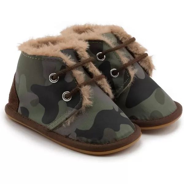 Meckior Baby Booties Newborn Infant Unisex Baby Girls Boys Velvet Rubber AnitSlip Sole Shoes Toddler Fleece Cozy Winter Warm Prewalker BootsA08Green With Fleece
