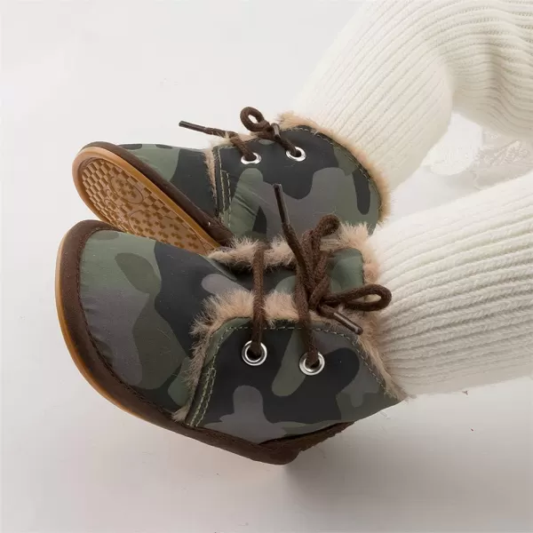 Meckior Baby Booties Newborn Infant Unisex Baby Girls Boys Velvet Rubber AnitSlip Sole Shoes Toddler Fleece Cozy Winter Warm Prewalker BootsA08Green With Fleece
