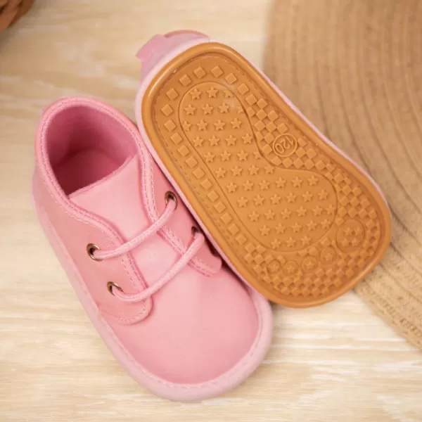 Meckior Baby Booties Newborn Infant Unisex Baby Girls Boys Velvet Rubber AnitSlip Sole Shoes Toddler Fleece Cozy Winter Warm Prewalker BootsA10Pink With Common Lining