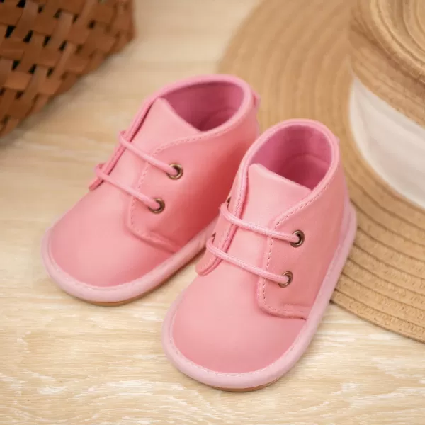 Meckior Baby Booties Newborn Infant Unisex Baby Girls Boys Velvet Rubber AnitSlip Sole Shoes Toddler Fleece Cozy Winter Warm Prewalker BootsA10Pink With Common Lining