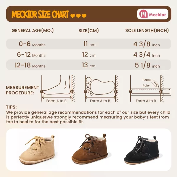 Meckior Baby Booties Newborn Infant Unisex Baby Girls Boys Velvet Rubber AnitSlip Sole Shoes Toddler Fleece Cozy Winter Warm Prewalker BootsA22Brown