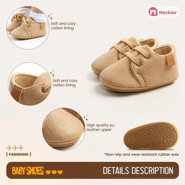 Meckior Baby Booties Newborn Infant Unisex Baby Girls Boys Velvet Rubber AnitSlip Sole Shoes Toddler Fleece Cozy Winter Warm Prewalker BootsB01Apricot