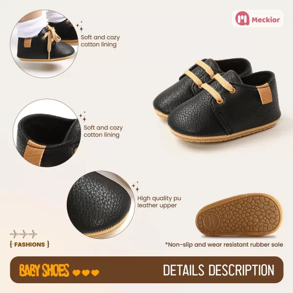 Meckior Baby Booties Newborn Infant Unisex Baby Girls Boys Velvet Rubber AnitSlip Sole Shoes Toddler Fleece Cozy Winter Warm Prewalker BootsB01Black
