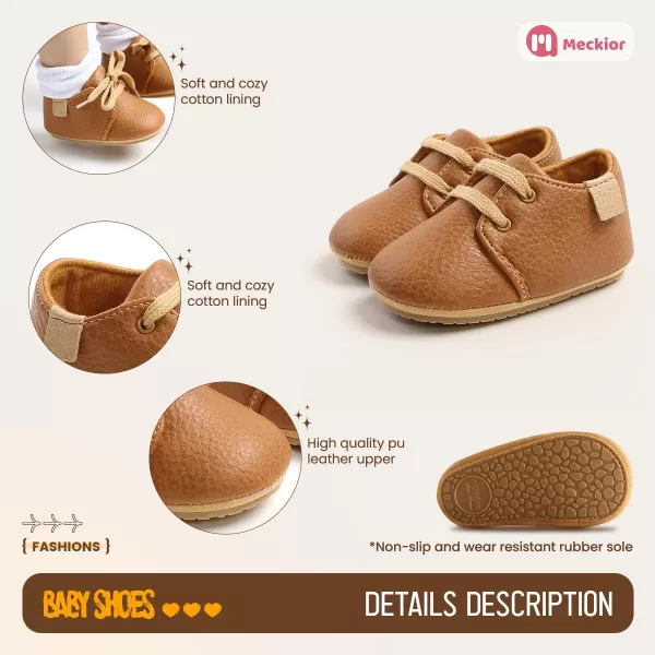 Meckior Baby Booties Newborn Infant Unisex Baby Girls Boys Velvet Rubber AnitSlip Sole Shoes Toddler Fleece Cozy Winter Warm Prewalker BootsB01Brown