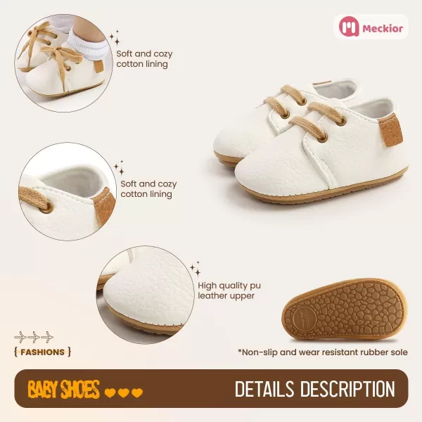 Meckior Baby Booties Newborn Infant Unisex Baby Girls Boys Velvet Rubber AnitSlip Sole Shoes Toddler Fleece Cozy Winter Warm Prewalker BootsB01White