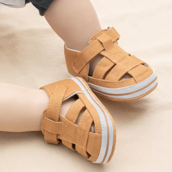 Meckior Baby Infant Boy Girl Sandals Newborn NonSlip Soft Rubber Sole Sandals for Baby Boys OpenToe Outdoor Casual Summer First Walkers ShoesD01Coffee