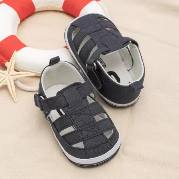 Meckior Baby Infant Boy Girl Sandals Newborn NonSlip Soft Rubber Sole Sandals for Baby Boys OpenToe Outdoor Casual Summer First Walkers ShoesD01Deep Blue