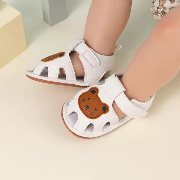 Meckior Baby Infant Boy Girl Sandals Newborn NonSlip Soft Rubber Sole Sandals for Baby Boys OpenToe Outdoor Casual Summer First Walkers ShoesD10White