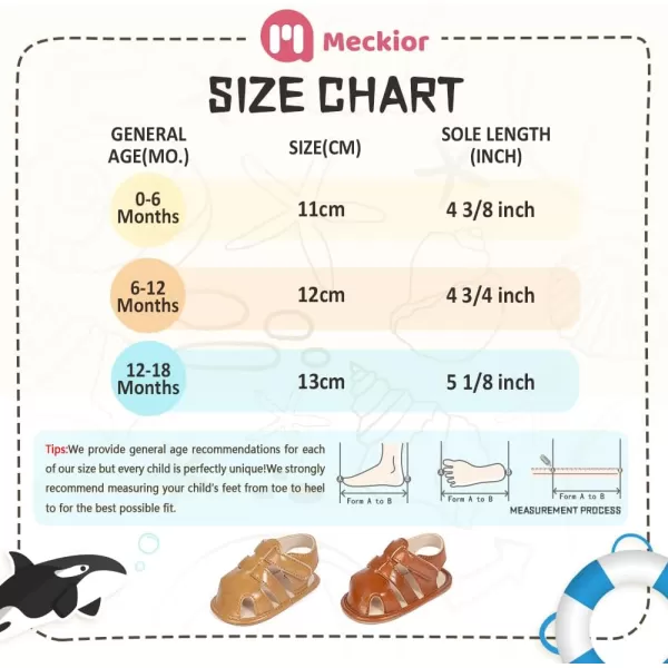 Meckior Baby Infant Boy Girl Sandals Newborn NonSlip Soft Rubber Sole Sandals for Baby Boys OpenToe Outdoor Casual Summer First Walkers ShoesDBrown