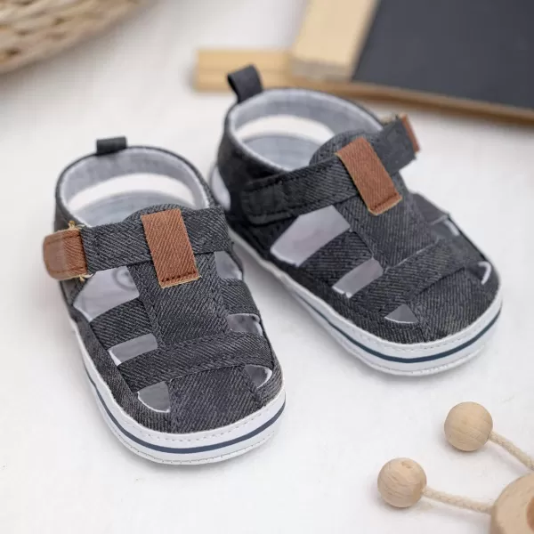 Meckior Baby Infant Boy Girl Sandals Newborn NonSlip Soft Rubber Sole Sandals for Baby Boys OpenToe Outdoor Casual Summer First Walkers ShoesE01Black