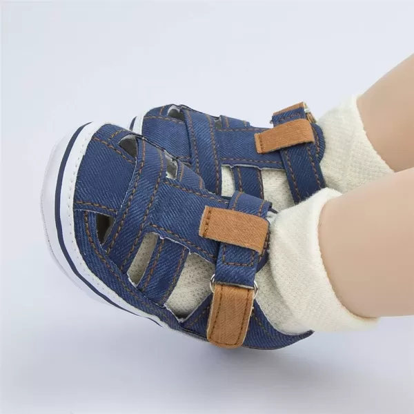Meckior Baby Infant Boy Girl Sandals Newborn NonSlip Soft Rubber Sole Sandals for Baby Boys OpenToe Outdoor Casual Summer First Walkers ShoesE01Deep Blue