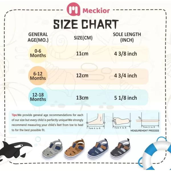 Meckior Baby Infant Boy Girl Sandals Newborn NonSlip Soft Rubber Sole Sandals for Baby Boys OpenToe Outdoor Casual Summer First Walkers ShoesE01Deep Blue