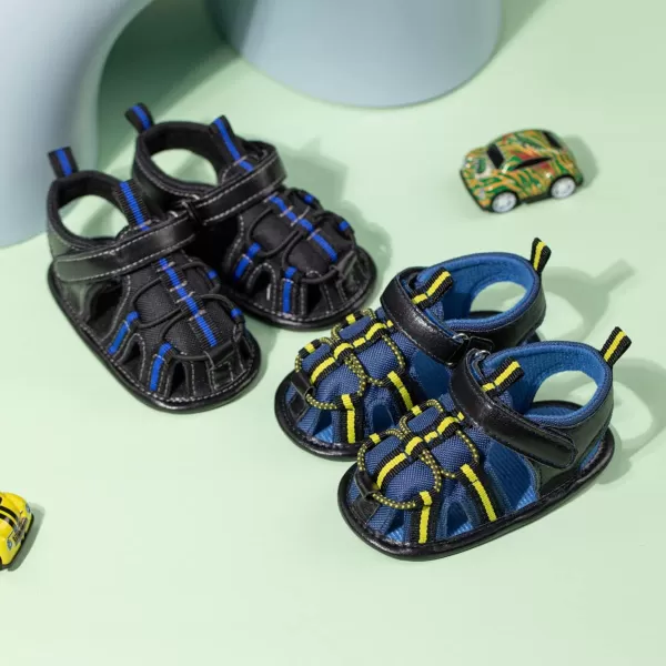 Meckior Baby Infant Boy Girl Sandals Newborn NonSlip Soft Rubber Sole Sandals for Baby Boys OpenToe Outdoor Casual Summer First Walkers ShoesG01Blue