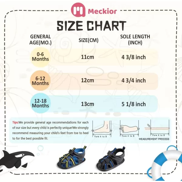 Meckior Baby Infant Boy Girl Sandals Newborn NonSlip Soft Rubber Sole Sandals for Baby Boys OpenToe Outdoor Casual Summer First Walkers ShoesG01Blue
