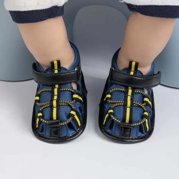 Meckior Baby Infant Boy Girl Sandals Newborn NonSlip Soft Rubber Sole Sandals for Baby Boys OpenToe Outdoor Casual Summer First Walkers ShoesG01Blue
