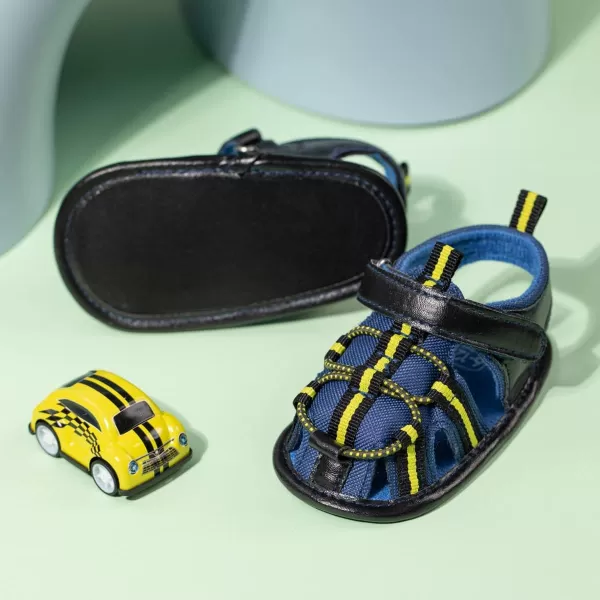 Meckior Baby Infant Boy Girl Sandals Newborn NonSlip Soft Rubber Sole Sandals for Baby Boys OpenToe Outdoor Casual Summer First Walkers ShoesG01Blue