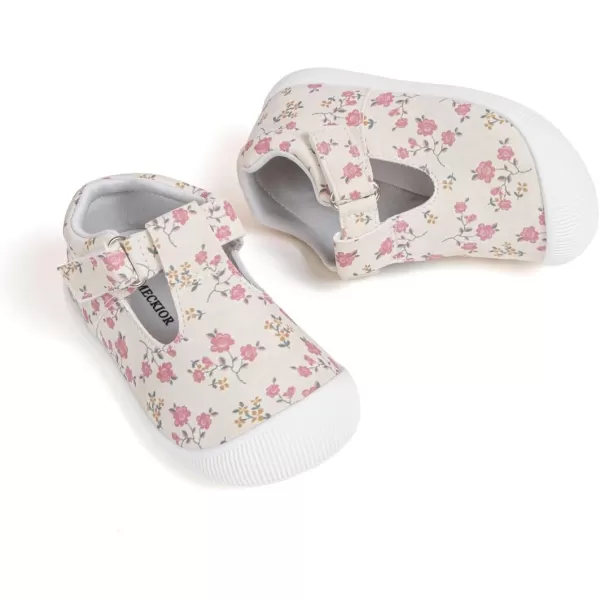 Meckior Baby Toddler Girls Walking Shoes TStrap Dress Summer Shoes for Girls Mary Jane NonSlip AntiCollision Toe Lightweight First Walker Shoes Wedding Dress ShoesA03White