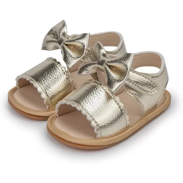 Meckior Baby Toddler Infant Girls PU Leather Soft Open Toe Summer Sandals Flower Princess Flat Shoes