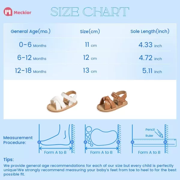 Meckior Baby Toddler Infant Girls PU Leather Soft Open Toe Summer Sandals Flower Princess Flat ShoesA15White