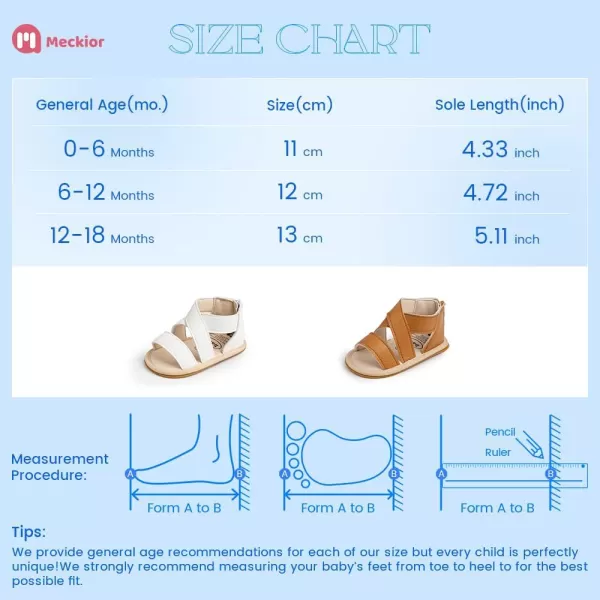 Meckior Baby Toddler Infant Girls PU Leather Soft Open Toe Summer Sandals Flower Princess Flat ShoesBWhite