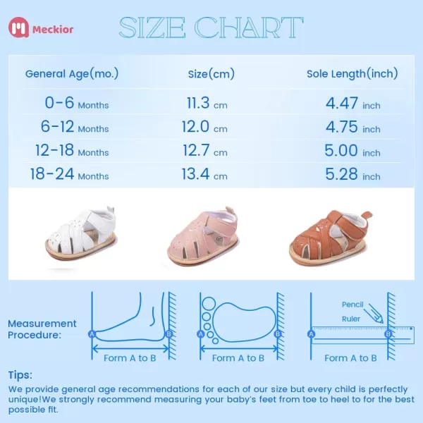 Meckior Baby Toddler Infant Girls PU Leather Soft Open Toe Summer Sandals Flower Princess Flat ShoesZ01White
