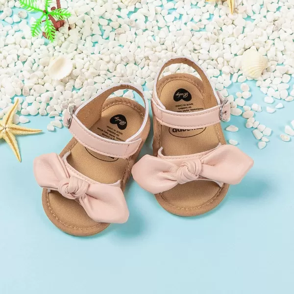 Meckior Baby Toddler Infant Girls PU Leather Soft Open Toe Summer Sandals Flower Princess Flat ShoesZ13Pink