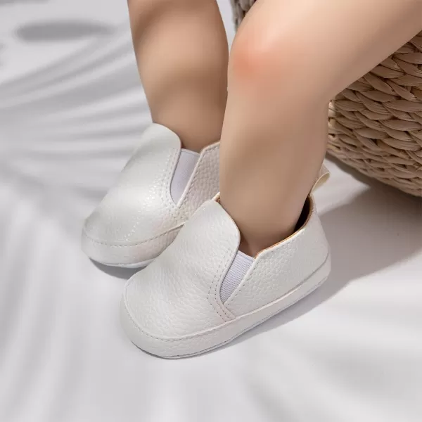 Meckior Infant Baby Girls Boys Canvas Shoes Soft Sole Toddler Slip On Newborn Crib Moccasins Casual Sneaker Austin Boys Flat Lazy Loafers First Walkers Skate ShoeAWhite