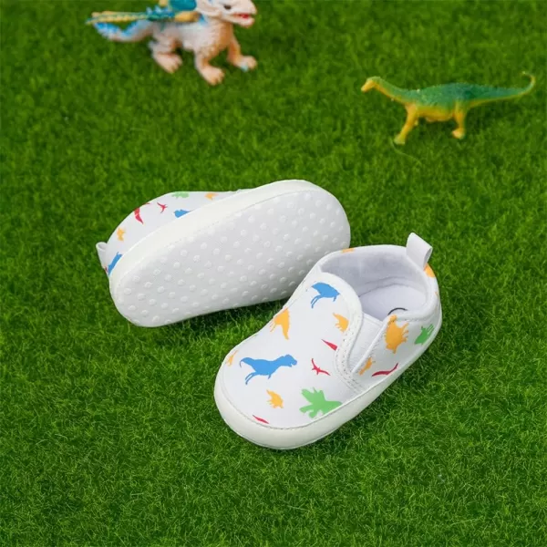 Meckior Infant Baby Girls Boys Canvas Shoes Soft Sole Toddler Slip On Newborn Crib Moccasins Casual Sneaker Austin Boys Flat Lazy Loafers First Walkers Skate ShoeD01White
