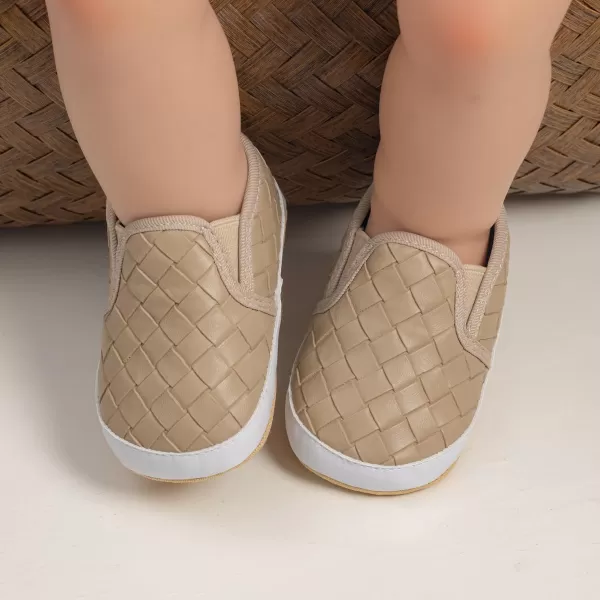 Meckior Infant Baby Girls Boys Canvas Shoes Soft Sole Toddler Slip On Newborn Crib Moccasins Casual Sneaker Austin Boys Flat Lazy Loafers First Walkers Skate ShoeB01Beige