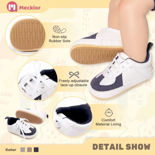 Meckior Infant Baby Girls Boys Canvas Shoes Soft Sole Toddler Slip On Newborn Crib Moccasins Casual Sneaker Austin Boys Flat Lazy Loafers First Walkers Skate ShoeB03Deep Blue