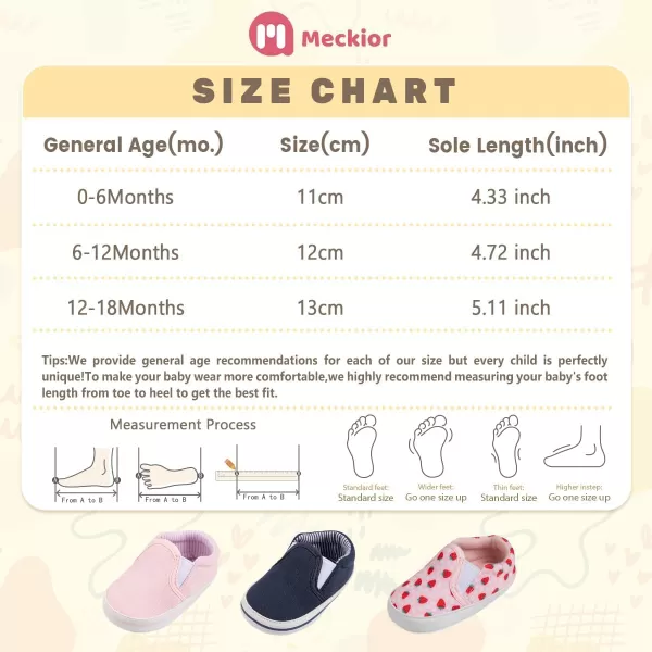 Meckior Infant Baby Girls Boys Canvas Shoes Soft Sole Toddler Slip On Newborn Crib Moccasins Casual Sneaker Austin Boys Flat Lazy Loafers First Walkers Skate ShoeD20Pink