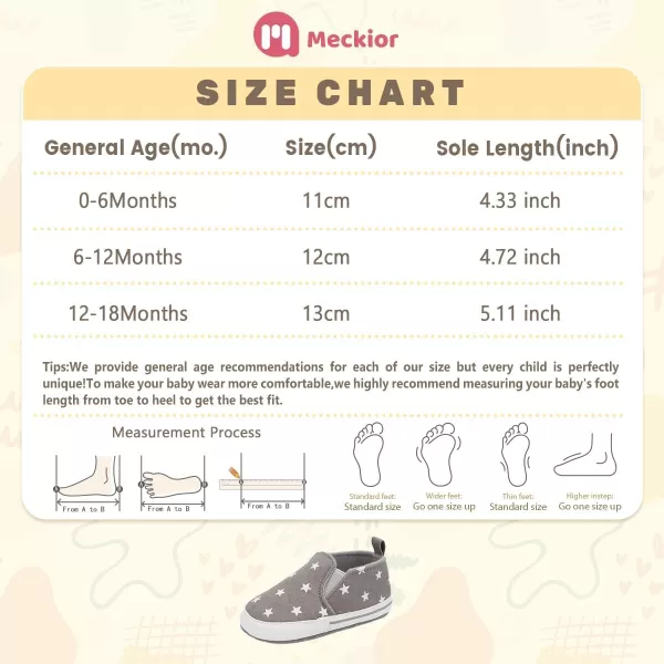 Meckior Infant Baby Girls Boys Canvas Shoes Soft Sole Toddler Slip On Newborn Crib Moccasins Casual Sneaker Austin Boys Flat Lazy Loafers First Walkers Skate ShoeZ06Gray