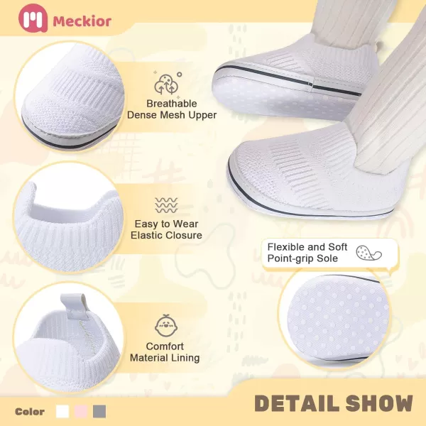 Meckior Infant Baby Girls Boys Canvas Shoes Soft Sole Toddler Slip On Newborn Crib Moccasins Casual Sneaker Austin Boys Flat Lazy Loafers First Walkers Skate ShoeE20White