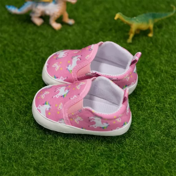 Meckior Infant Baby Girls Boys Canvas Shoes Soft Sole Toddler Slip On Newborn Crib Moccasins Casual Sneaker Austin Boys Flat Lazy Loafers First Walkers Skate ShoeD01Pink