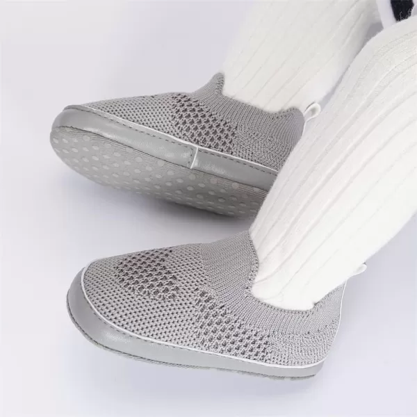Meckior Infant Baby Girls Boys Canvas Shoes Soft Sole Toddler Slip On Newborn Crib Moccasins Casual Sneaker Austin Boys Flat Lazy Loafers First Walkers Skate ShoeE20Gray