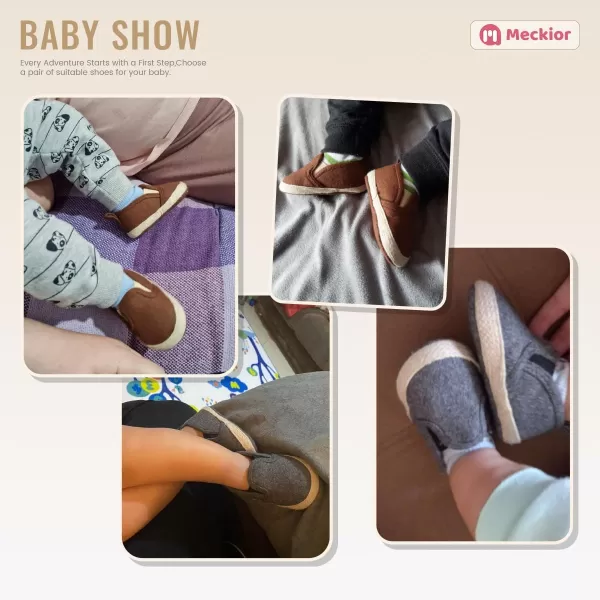 Meckior Infant Baby Girls Boys Canvas Shoes Soft Sole Toddler Slip On Newborn Crib Moccasins Casual Sneaker Austin Boys Flat Lazy Loafers First Walkers Skate ShoeE01Deep Gray