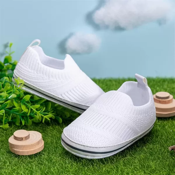 Meckior Infant Baby Girls Boys Canvas Shoes Soft Sole Toddler Slip On Newborn Crib Moccasins Casual Sneaker Austin Boys Flat Lazy Loafers First Walkers Skate ShoeE20White