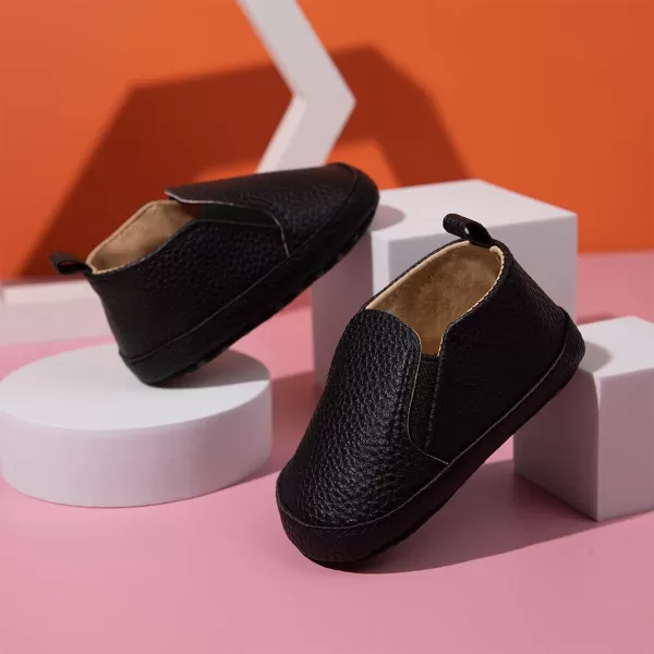 Meckior Infant Baby Girls Boys Canvas Shoes Soft Sole Toddler Slip On Newborn Crib Moccasins Casual Sneaker Austin Boys Flat Lazy Loafers First Walkers Skate ShoeE21Black