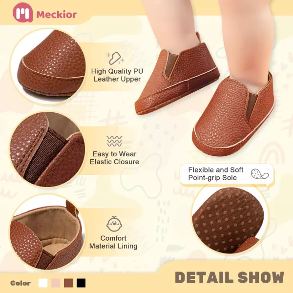 Meckior Infant Baby Girls Boys Canvas Shoes Soft Sole Toddler Slip On Newborn Crib Moccasins Casual Sneaker Austin Boys Flat Lazy Loafers First Walkers Skate ShoeE21Brown