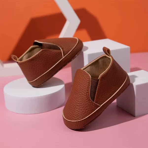 Meckior Infant Baby Girls Boys Canvas Shoes Soft Sole Toddler Slip On Newborn Crib Moccasins Casual Sneaker Austin Boys Flat Lazy Loafers First Walkers Skate ShoeE21Brown