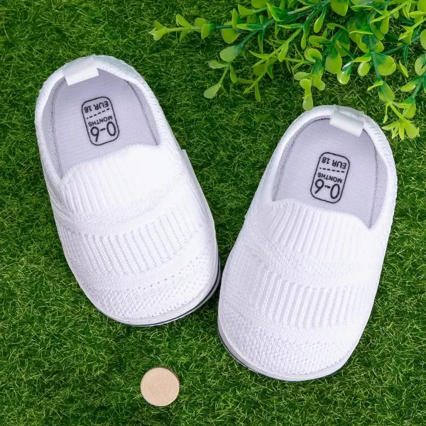 Meckior Infant Baby Girls Boys Canvas Shoes Soft Sole Toddler Slip On Newborn Crib Moccasins Casual Sneaker Austin Boys Flat Lazy Loafers First Walkers Skate ShoeE20White