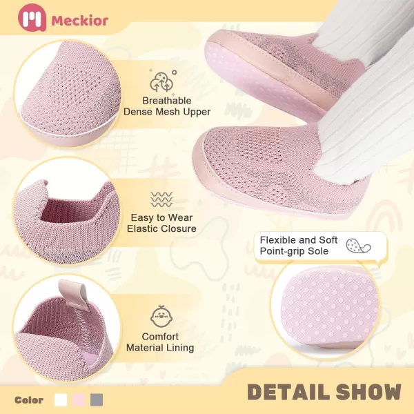 Meckior Infant Baby Girls Boys Canvas Shoes Soft Sole Toddler Slip On Newborn Crib Moccasins Casual Sneaker Austin Boys Flat Lazy Loafers First Walkers Skate ShoeE20Pink