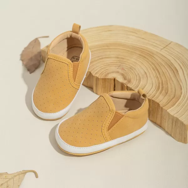 Meckior Infant Baby Girls Boys Canvas Shoes Soft Sole Toddler Slip On Newborn Crib Moccasins Casual Sneaker Austin Boys Flat Lazy Loafers First Walkers Skate ShoeZ03Yellow