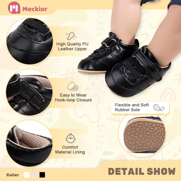 Meckior Infant Baby Girls Boys Canvas Shoes Soft Sole Toddler Slip On Newborn Crib Moccasins Casual Sneaker Austin Boys Flat Lazy Loafers First Walkers Skate ShoeB05Black