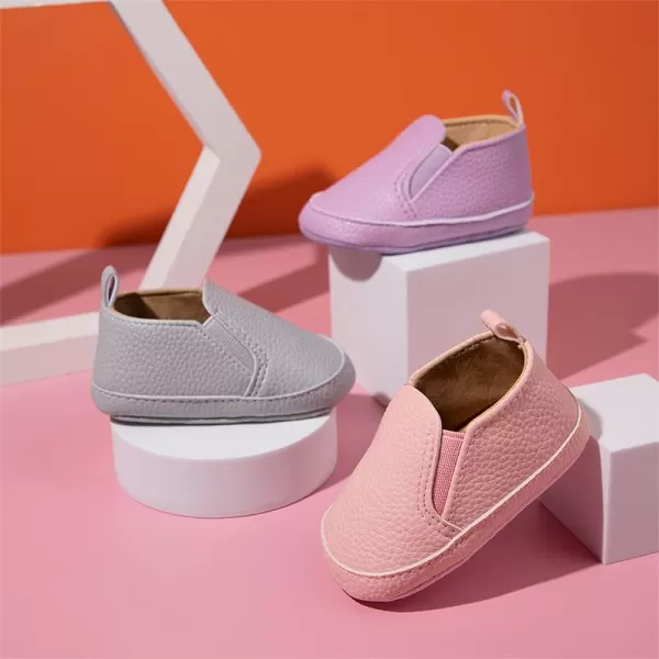Meckior Infant Baby Girls Boys Canvas Shoes Soft Sole Toddler Slip On Newborn Crib Moccasins Casual Sneaker Austin Boys Flat Lazy Loafers First Walkers Skate ShoeZ18Pink