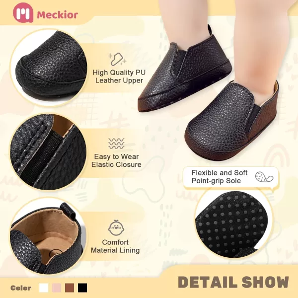 Meckior Infant Baby Girls Boys Canvas Shoes Soft Sole Toddler Slip On Newborn Crib Moccasins Casual Sneaker Austin Boys Flat Lazy Loafers First Walkers Skate ShoeE21Black