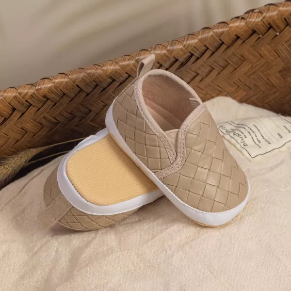 Meckior Infant Baby Girls Boys Canvas Shoes Soft Sole Toddler Slip On Newborn Crib Moccasins Casual Sneaker Austin Boys Flat Lazy Loafers First Walkers Skate ShoeB01Beige