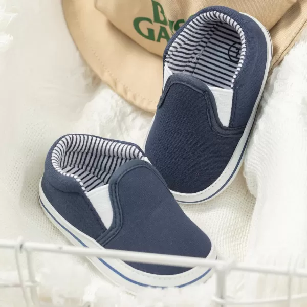 Meckior Infant Baby Girls Boys Canvas Shoes Soft Sole Toddler Slip On Newborn Crib Moccasins Casual Sneaker Austin Boys Flat Lazy Loafers First Walkers Skate ShoeD20Blue